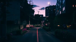 夜晚城市的道路灯光意境电脑壁纸