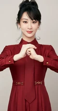 杨紫红色衬衫领带《再次相约二十年》喜庆主题写真图片