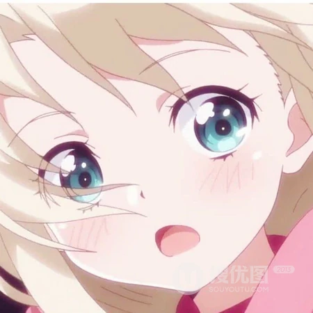 粉色画风的可爱大眼动漫女生个性十足头像
