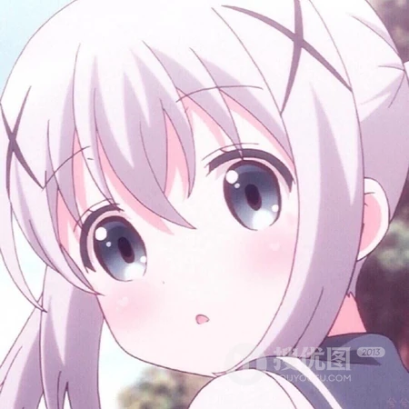 粉色画风的可爱大眼动漫女生个性十足头像