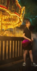 日本女艺人堀未央奈唯美户外游乐场游玩写真图集