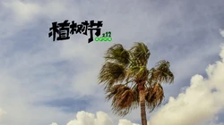 植树节主题壁纸图片，椰子树带植树节文字唯美风景壁纸图片