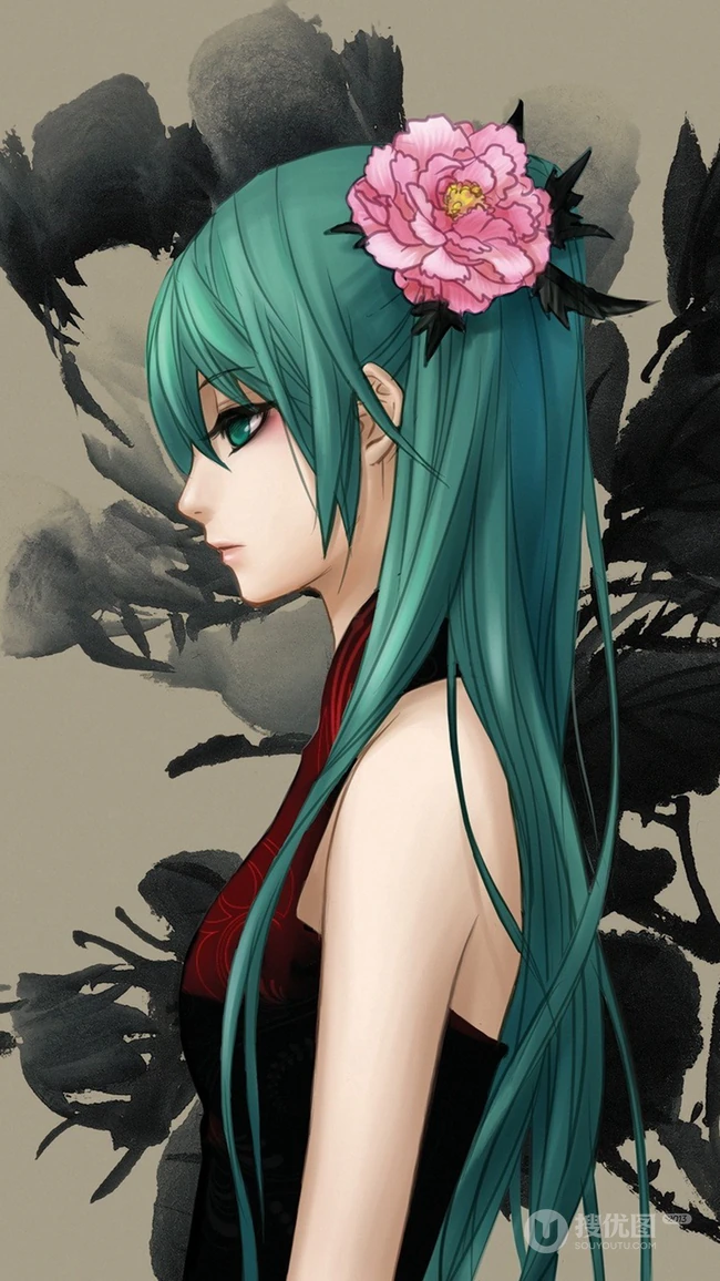 3D动漫虚拟人物初音未来个性手机背景图片高清
