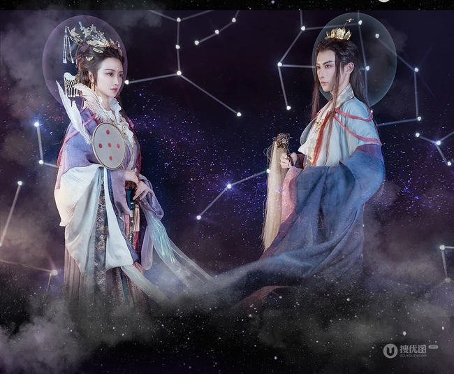 抖音最火敦煌女模特真的菜菜唯美南宋《天文图》碑文物COS鉴赏