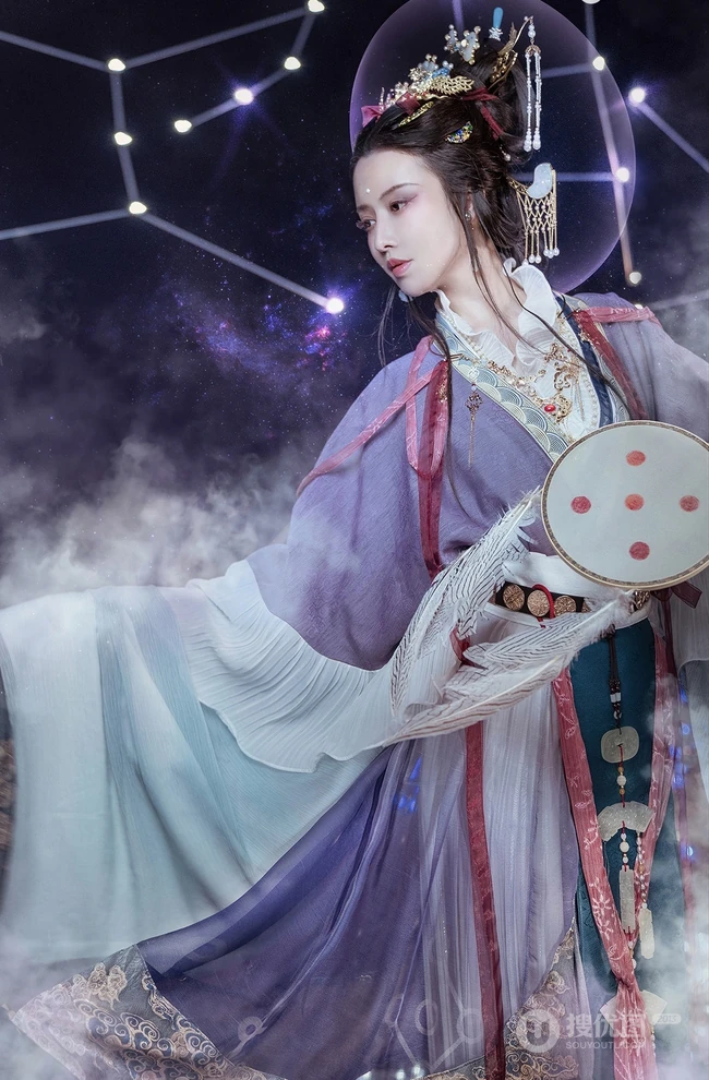 抖音最火敦煌女模特真的菜菜唯美南宋《天文图》碑文物COS鉴赏