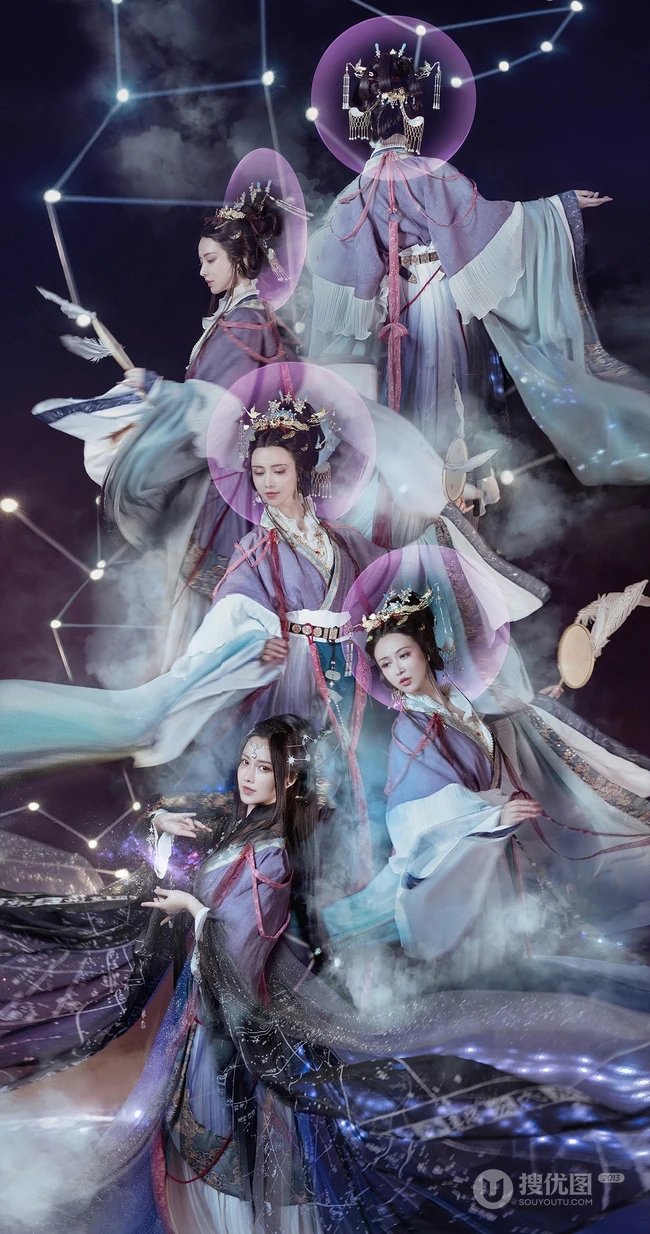抖音最火敦煌女模特真的菜菜唯美南宋《天文图》碑文物COS鉴赏