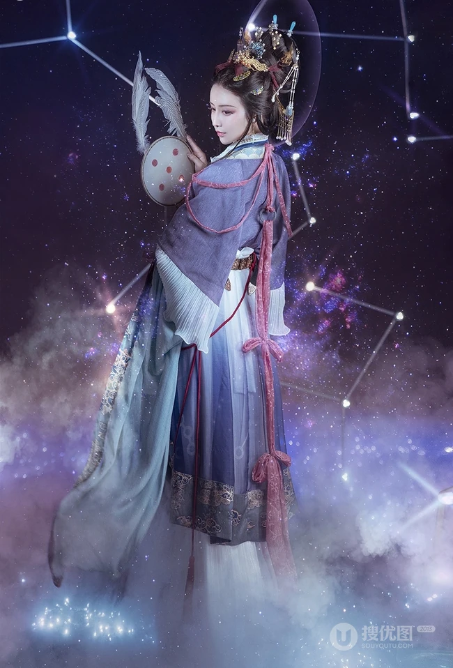 抖音最火敦煌女模特真的菜菜唯美南宋《天文图》碑文物COS鉴赏