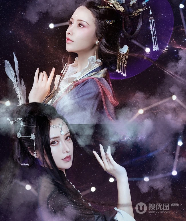 抖音最火敦煌女模特真的菜菜唯美南宋《天文图》碑文物COS鉴赏