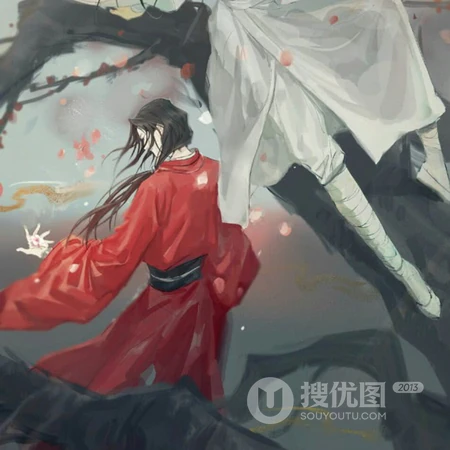 古装红衣柔美美男，古装红衣男女高清头像图片