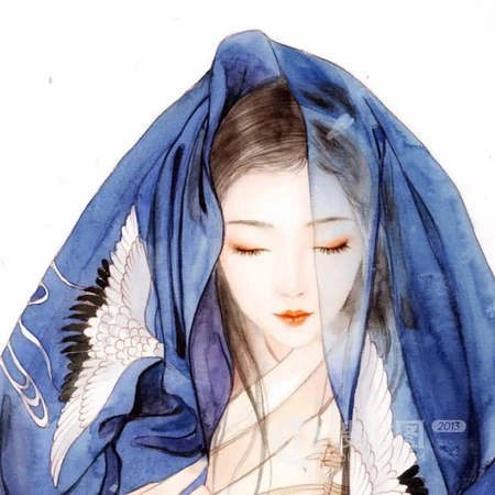 喜欢古风的女生专属，手绘线条古风女生高清头像图片