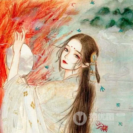 喜欢古风的女生专属，手绘线条古风女生高清头像图片
