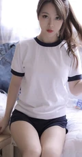 超美运动体操制服短裤线条感少女薄荷室内写真图片
