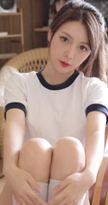 超美运动体操制服短裤线条感少女薄荷室内写真图片