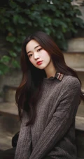 清纯养眼的长发女生侧颜户外写真手机壁纸套图
