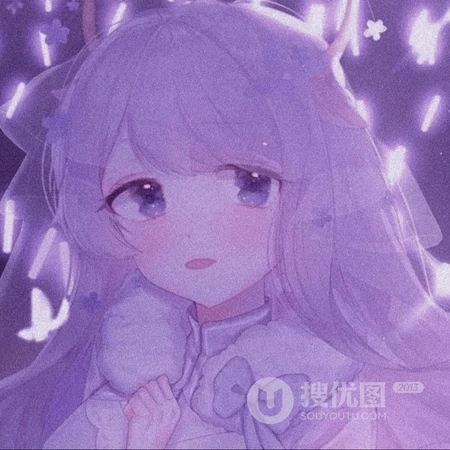 紫色画风的动漫女生头像图片