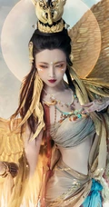抖音红人&ldquo;真的菜菜&rdquo;国家宝藏系列唯美&ldquo;金翅鸟&rdquo;COS摄影手机壁纸三月推荐