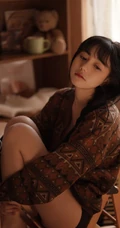 美丽精选麻花辫女孩，宽松毛衣短裤室内写真，肤白貌美，长腿诱人