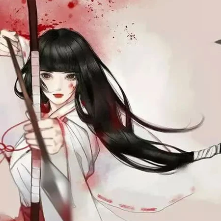 油墨风格古风女生个性头像图片