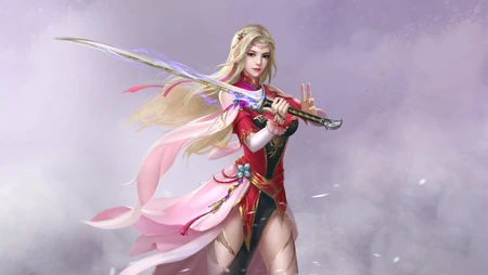 拿剑的古装女侠，古代女战士超高清电脑壁纸
