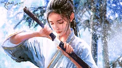 拿剑的古装女侠，古代女战士超高清电脑壁纸