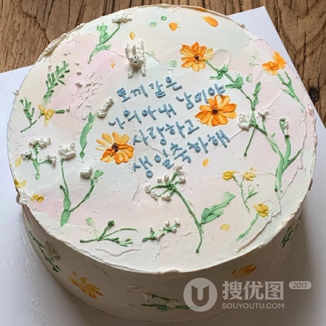 甜品的艺术-蛋糕上的彩绘花创意美食图片 第3张