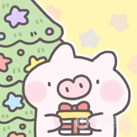 超萌超可爱的卡通粉红小兔子和小猪创意情侣头像一对
