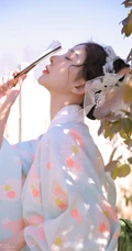清纯古装少女阳光小木屋清新写真，阳光明媚早踏春