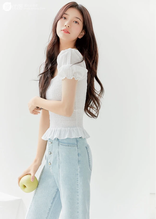 韩国气质女生裴秀智牛仔裤系列柔美动人写真图片