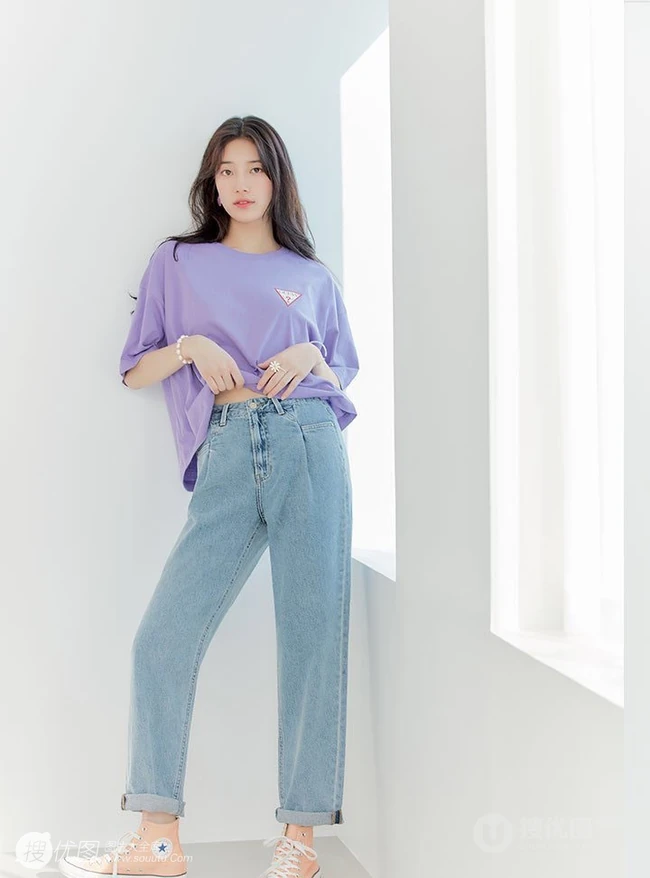 韩国气质女生裴秀智牛仔裤系列柔美动人写真图片
