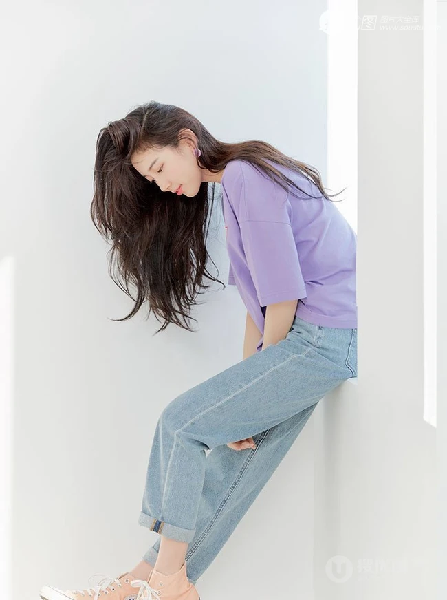 韩国气质女生裴秀智牛仔裤系列柔美动人写真图片