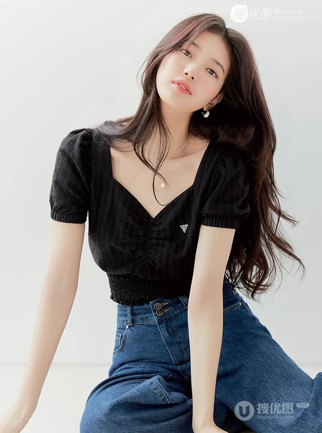 韩国气质女生裴秀智牛仔裤系列柔美动人写真图片