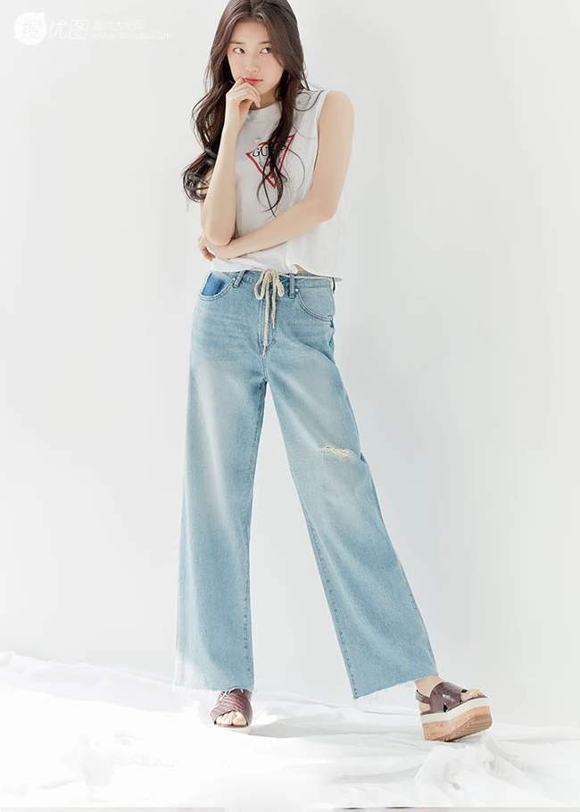 韩国气质女生裴秀智牛仔裤系列柔美动人写真图片