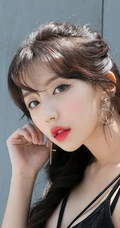 时尚运动滑板女生气质黑色背心牛仔短裤网袜街拍写真图片
