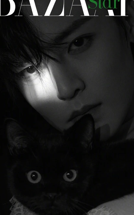 侯明昊与黑猫，梅花鹿同框登《时尚芭莎》杂志帅气魅惑写真图片