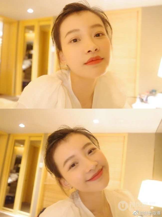孙怡微博晒美照，笑眼弯弯穿公主袖上衣又甜又仙