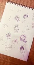 古力娜扎晒可爱卡通自拍照以及手绘自画像，自信一直美腻