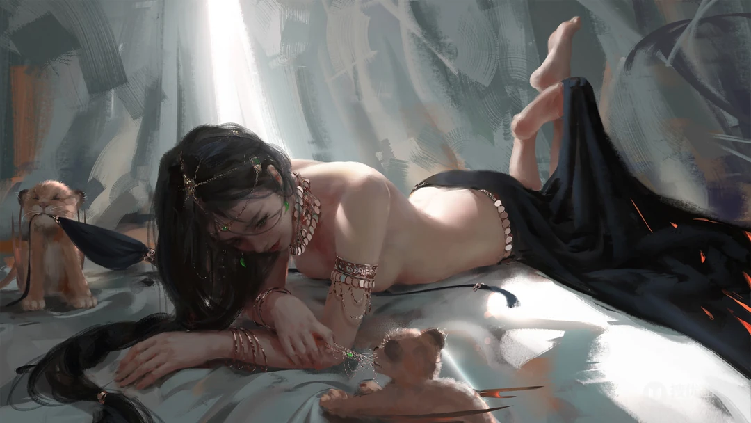 风铃公主壁纸，鬼刀人物风铃公主高清性感美背原画桌面图片