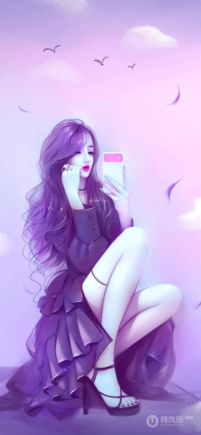 抖音3月热门动漫龙女创意手机壁纸