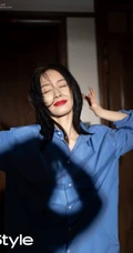 王子文3月份优家画报杂志写真图集，着装魅惑，红唇柔美气质