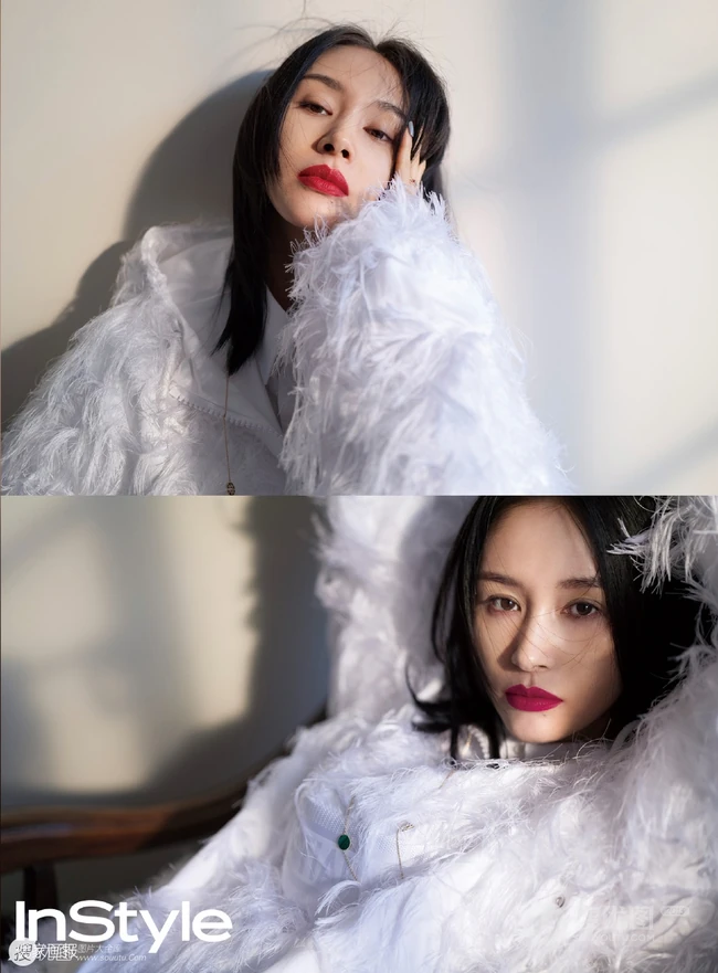 王子文3月份优家画报杂志写真图集，着装魅惑，红唇柔美气质