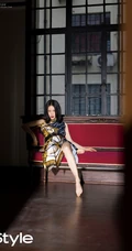 王子文3月份优家画报杂志写真图集，着装魅惑，红唇柔美气质