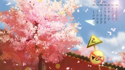 美的不像话，樱花浪漫二次元场景日历壁纸，2020年4月日历图片