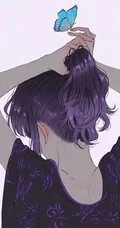 扎马尾的动漫女孩唯美背影图片
