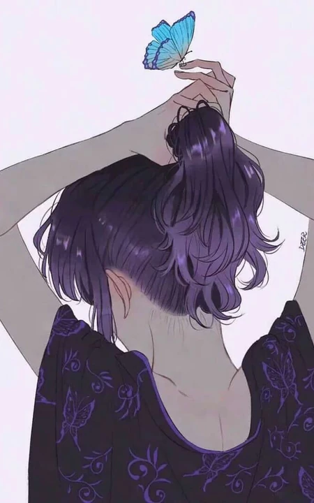 扎马尾的动漫女孩唯美背影图片