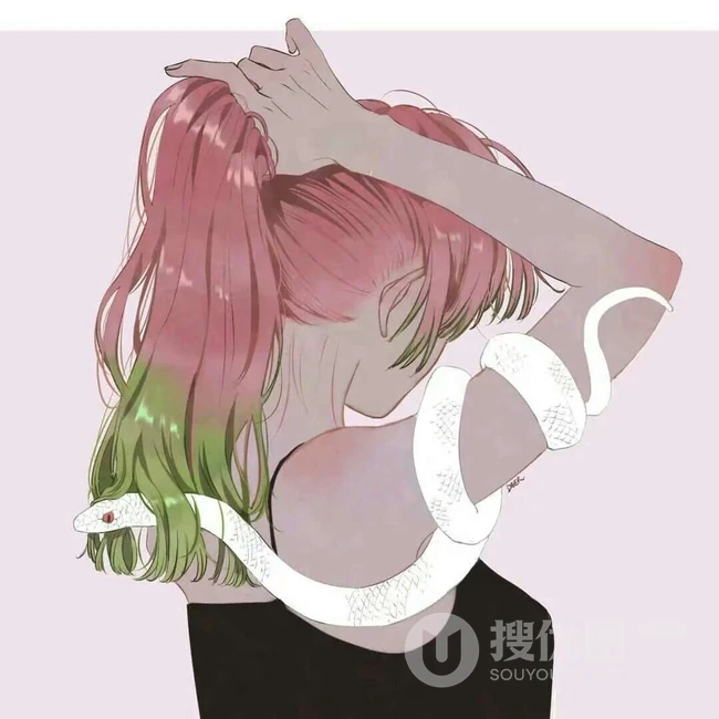 扎马尾的动漫女孩唯美背影图片