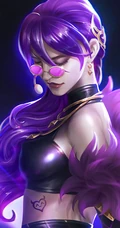 超唯美紫发动漫女战士大头像手机壁纸