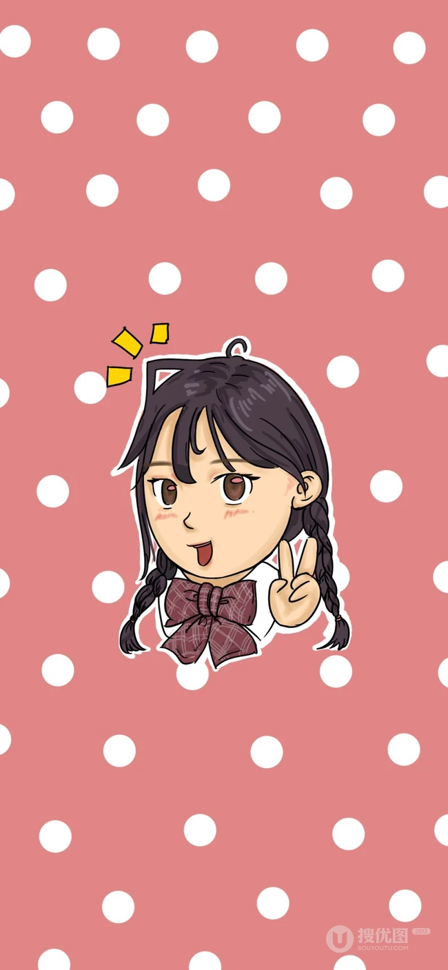 搞怪吃货女生，创意卡通图案女生手机壁纸3月23日推荐