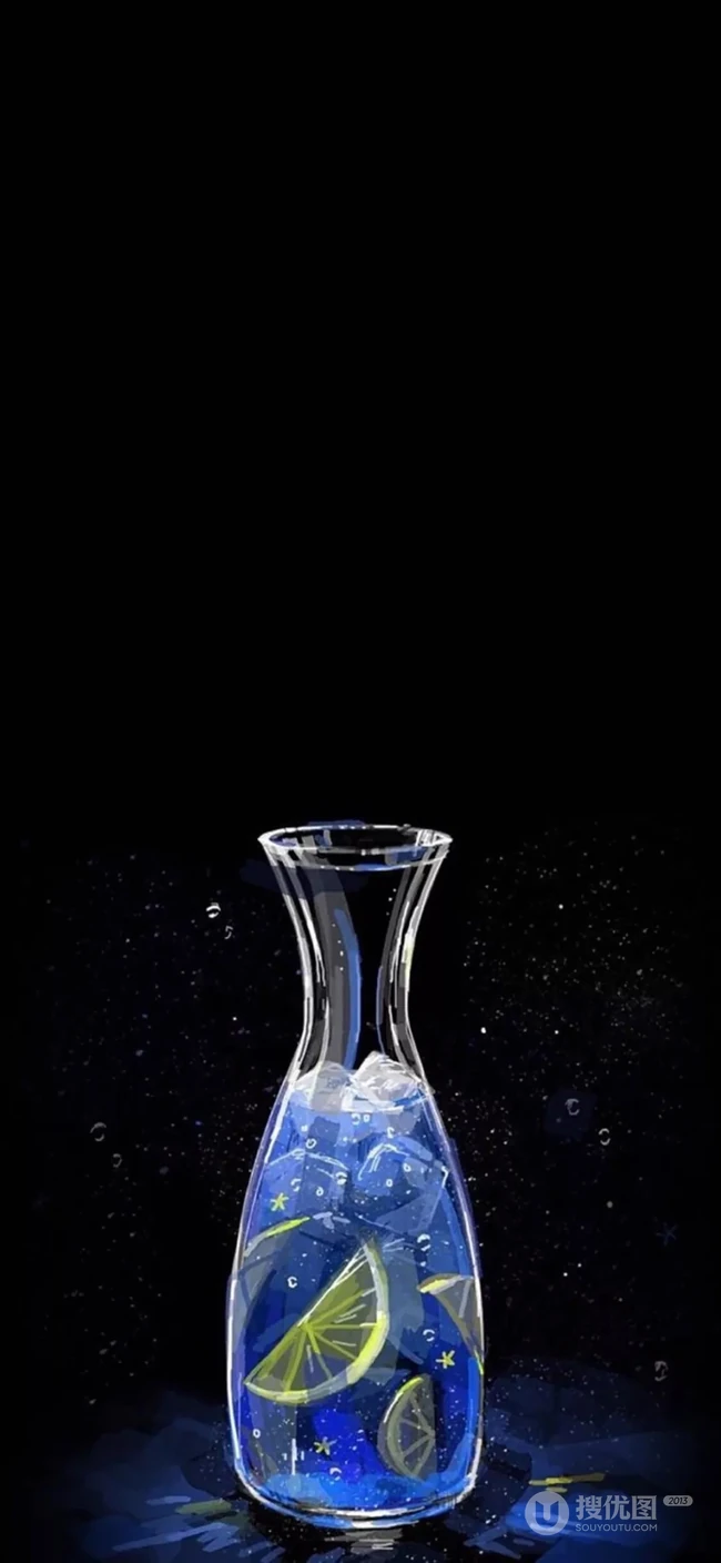 黑色背景简约彩绘地球创意手机壁纸
