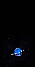 黑色背景简约彩绘地球创意手机壁纸
