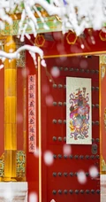 古代宫殿故宫外的唯美雪景高清手机壁纸